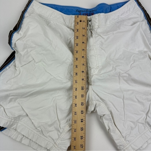 J Crew Original Swimwear Swim Trunks Men 38 White Blue - Picture 2 of 8